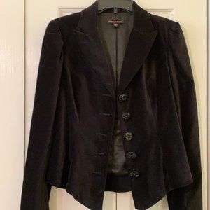 Betsey Johnson Black Velvet evening jacket size 6 Excellent Used Condition